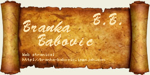 Branka Babović vizit kartica
